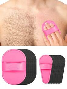 62/32/12pcs Women's Depilation Set, Includes Two Sizes Of Exfoliating Depilation Pads, Reusable Physical Depilation Tools, Black Sandpaper For Lips And Skin, Face Epilator And Grinder, Women's Razor, Mini Shaver And Depilation Set, Suitable For Winter, Pink, Suitable For Graduation, Valentine's Day And Other Occasions - Multicolor - View 2
