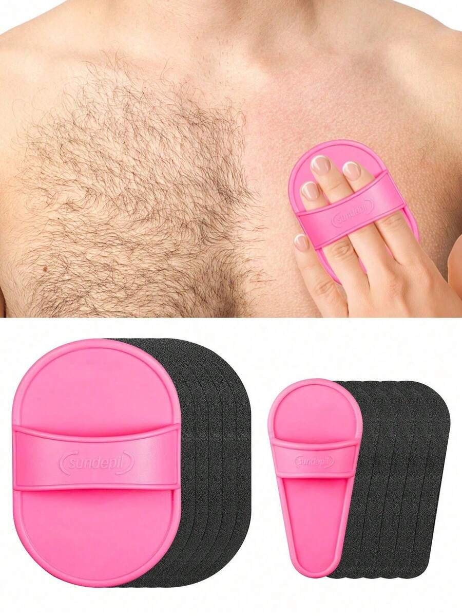 62/32/12pcs Women's Depilation Set, Includes Two Sizes Of Exfoliating Depilation Pads, Reusable Physical Depilation Tools, Black Sandpaper For Lips And Skin, Face Epilator And Grinder, Women's Razor, Mini Shaver And Depilation Set, Suitable For Winter, Pink, Suitable For Graduation, Valentine's Day And Other Occasions