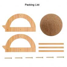 Wooden Cat Scratcher Toy, Indoor Interactive Cat Toy, Sisal Rope Cat Scratching Ball - Ginger - View 7