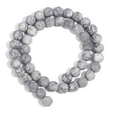 1pc Natural Stone Map Beads, Matte Finish, Assorted Sizes 4/6/8/10/12mm, Suitable For DIY Bracelet, Necklace, Jewelry Making, Accessories - map stone - View 8