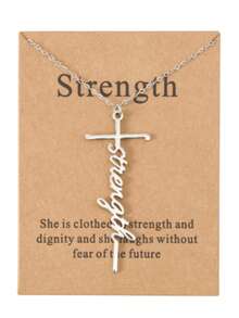 1pc, Lcherry Faith Cross Necklace, Women Religious Gifts, Women Christian Jewelry Gifts, Creative Small Gifts, Holiday Accessories, Birthday Party Supplies, Birthday Gifts, Party Favor Supplies - 1PC - View 6