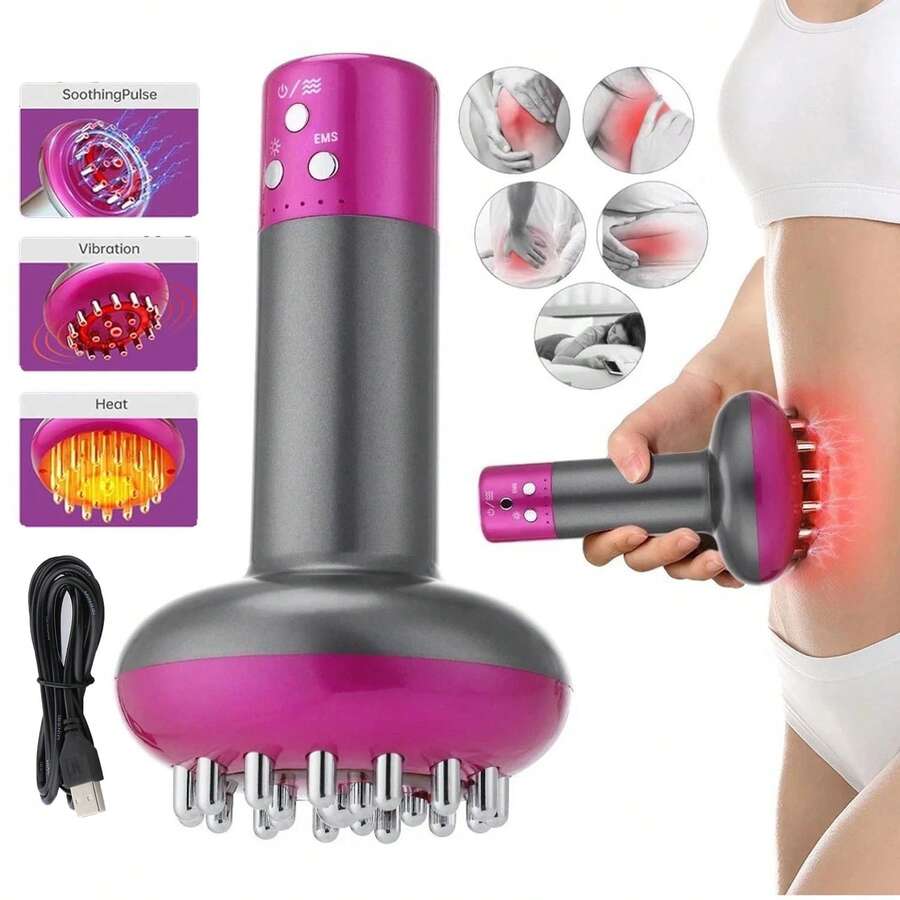 Lymphatic Drainage Massager & Anti Cellulite Massage Tool, Helps Reduce Stretch Marks & Cellulite,For Legs, Arms & Belly, Body Sculpting Machine With Heat & Vibration(Purple) - Màu tím - Xem 1