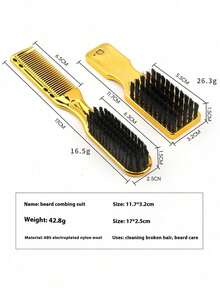 Professional Hair Cleaning Beard Brush Sets For Men Double-Side Haircut Barber Salon Styling Comb 2PCS Hairdressing Styling Tool - Multicolor - View 9