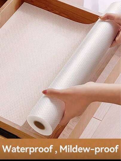 1 Roll Cabinet Liner, Suitable For Cabinets, Drawers And Refrigerators, Easy To Clean, Waterproof, Oil-Proof, Moisture-Proof, Dust-Proof, Kitchen Countertop Mat, Furniture Cabinet Drawer Organizer, Home Decor, Party And Christmas Storage