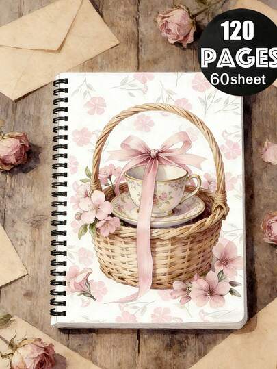 A5 One Pink Retro Book Notebook - Spiral-Bound, Suitable For Home/Office Use, Smooth Writing And Notepad, Perfect For Writing, Sketching, Office Work, And Daily Note-Taking,A Perfect Gift For Sisters, Women, Birthdays, And Valentine'S Day ,A Perfect For Diary And Note-Taking