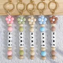 Personalized Handmade Floral Keychain Multi-Color Valentine's Day Gift Travel Essentials Kawaii Holiday Essential - Multicolor - View 4