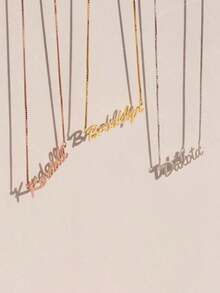 A Fashionable, Luxurious, Minimalist Custom English Name Pendant Box Chain Necklace, Made Of Stainless Steel Material, Classic And Eternal. And Beautiful, Unique Design, Versatile Daily Wear Accessories, Can Be Worn In Spring, Summer, Autumn, And Winter, A Surprise Gift For Mom, Grandma, Friends, And Family At Christmas, Thanksgiving, Birthdays - Nhiều màu - Xem 5