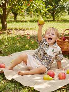 2Pcs Duck Hunting Baby Clothes Toddler Boy Summer Outfit Camouflage Print Short Sleeve T Shirt Ang Shorts Set - Apricot - View 1