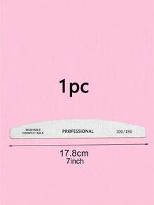 20Pcs Half Moon 100/180 Grit Wood Nail Files Double Sided Emery Board Washable Emery Boards Reusable Nail Buffers Manicure Tools For Natural Nails Home And Salon Use Nail Sanding Block File - Multicolor - View 8