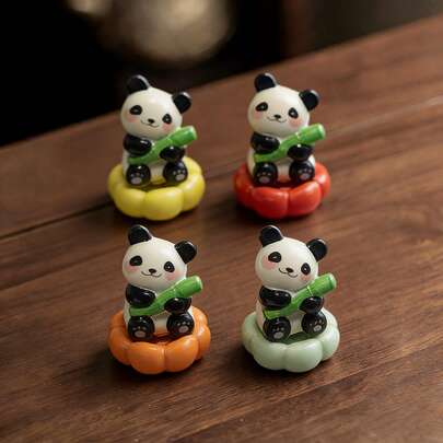 1pc Cute Panda Car Decor, 360° Rotating Minimalist Nordic Style Panda Car Ornament, Desktop Creative Decor For Living Room, Tea Room, Office, Warm Home Decor, Great Gift For Thanksgiving, Father's Day, Family And Friends