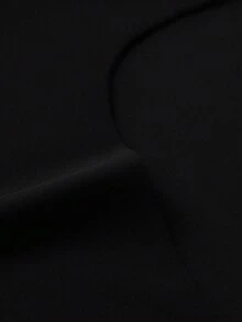 休閒優雅短袖圓領上衣，適合日常穿著、通勤、外出，春夏黑色，隨性風格 - 黑色 - 查看 8