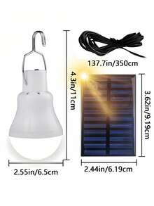 2/4-Piece Indoor/Outdoor Solar Light For Home And Farmhouse Use, Waterproof Outdoor Camping Light, Rechargeable LED Solar Light For Use In Sheds, Emergency Power Outages, And Outdoor Applications. - White Light - View 8