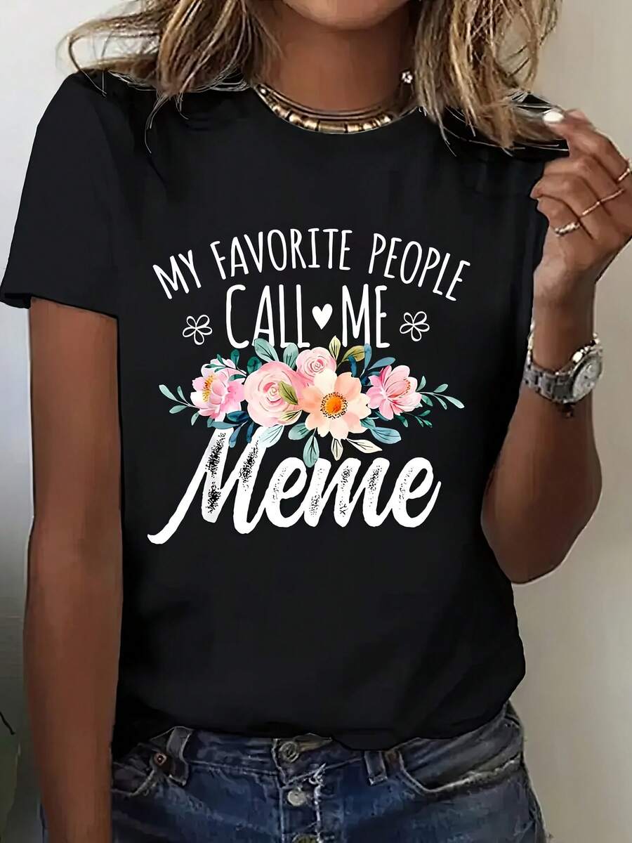 Camiseta negra con estampado digital para mujer 180 g/m² 100 % algodón Suave y transpirable Cuello redondo Imprescindible para el día a día y las fiestas temáticas Lavable a máquina Corte holgado y relajado La mejor opción para los outfits de fiesta en verano El modelo más vendido para mujer - Negro - Ver 1