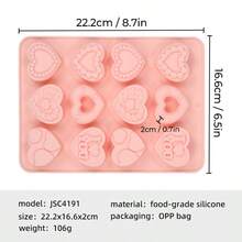 Molde de silicona con 12 cavidades con forma de corazón, para hacer chocolate, gelatina y hornear manualidades para el Día de San Valentín - Multicolor - Ver 8