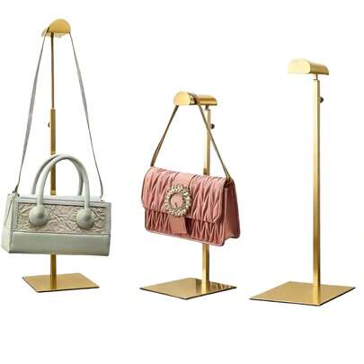 1pc Adjustable Height Single Hook Gold/Silver Metal Handbag Display Stand, High-Quality Retail Display Rack For Boutique Clothing Stores