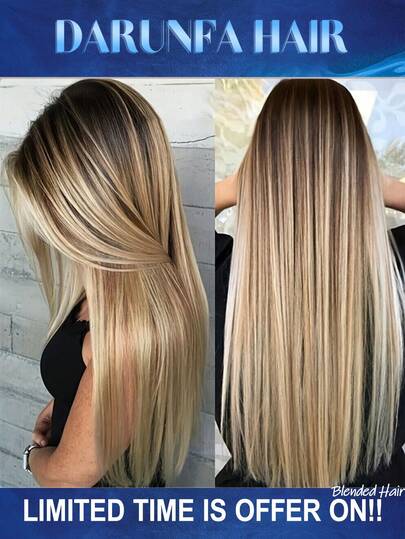 200% Density 34 Inch 13x4 #P4/27 Highlight Ombre Lace Front Wigs Blended Human Hair Straight Wigs For Women Glueless 13x4 Lace Front Wigs Human Hair Colored Red Straight Lace Front Wigs Human Hair Pre Plucked Wigs