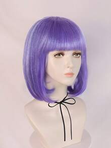 轻盈蓬松的内扣刘海波波头假发，亮紫色低温纤维材质，外观自然，易于造型，是角色扮演、日常佩戴和派对的理想之选，具有修饰脸型和显瘦的效果。 - 紫羅蘭色 - 查看 5