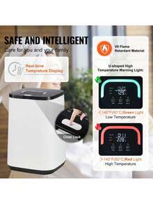 Towel Warmer 20L Towel Warmer Bucket With 24h Delay Timer 204060 Min Auto Shut Off Child Lock LED Screen & U-Shaped Light Large Towel Warmer For Bathroom Spa Bathrobe Blanket & Pajama - White - View 6