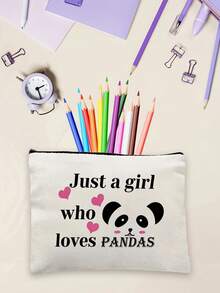 熊猫印花化妆包，熊猫主题旅行化妆品收纳包，化妆包，送给熊猫爱好者、动物爱好者的礼物，圣诞节、毕业典礼、生日、送给熊猫爱好者朋友、女儿、姐妹的礼物 - 多色 - 查看 5