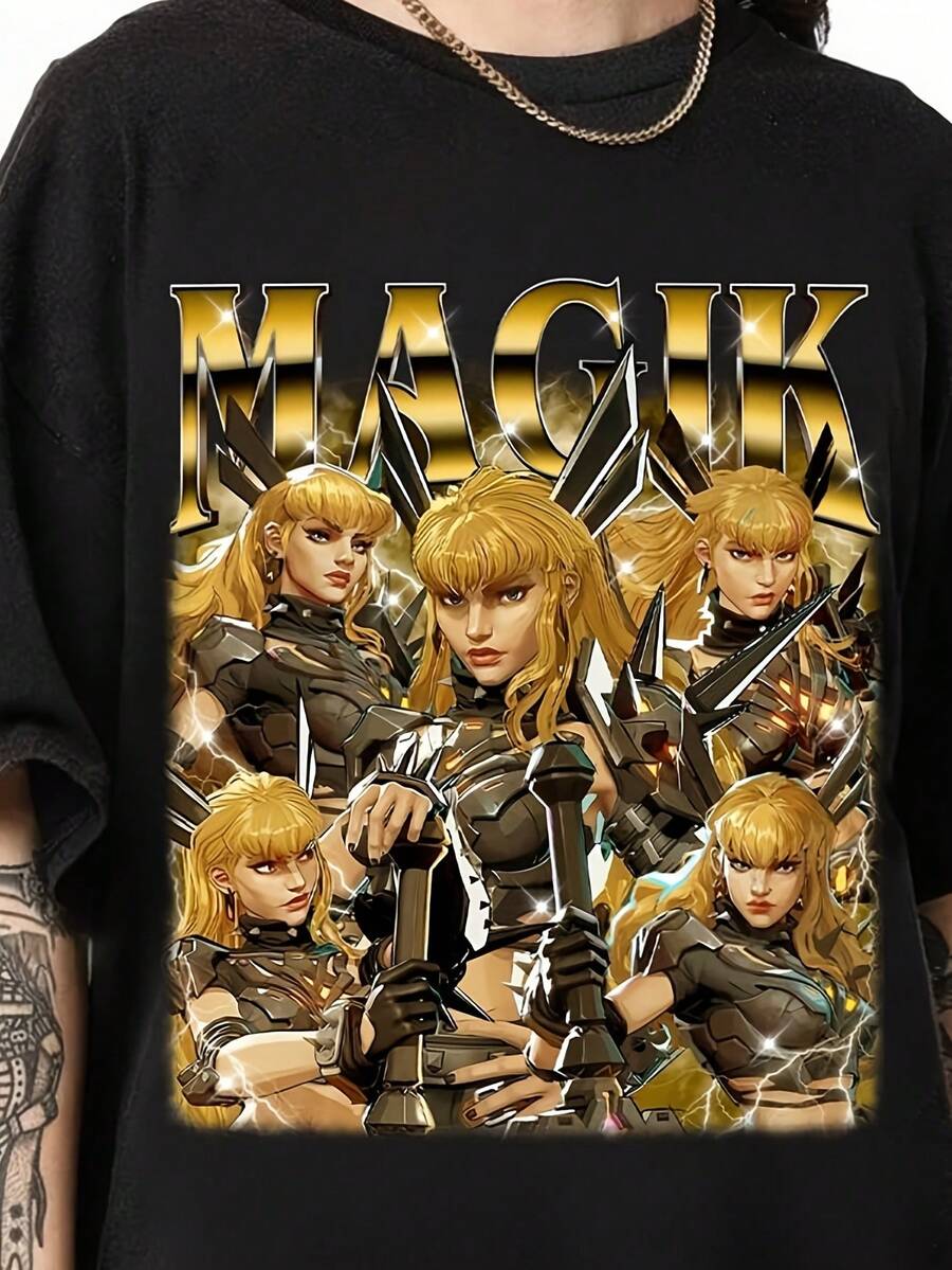 Co Mfort Colo Rs Superhero Rivals Magik Shirt Magik Superhero Rivals Inspired Tshirt Gamerverse Superhero PVP Magik Shirt Magik Graphic Tee - màu đen - Xem 1