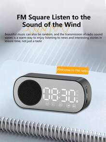 2-In-1 Mini Bluetooth Speaker & Clock, Compact Space-Saving Design, Essential For Students Or Renters - Upgraded Version - View 5