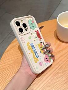 1pc Cartoon Creative SpongeBob Starfish Family Letter Jellyfish Flower Pattern Shock-Proof Phone Case Cover Suitable For Samsung/Apple 17/16/15/14/13/12/11Pro Max/12Pro/14Plus And Other Models - Multicolor - View 4