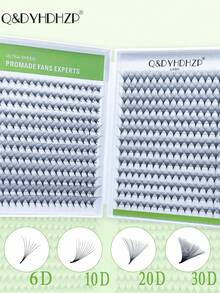 500 piezas de extensiones de pestañas premontadas, 3D/6D/9D/10D/20D/30D, longitud mixta de 8-15mm, rizo D, puntas afiladas, extensiones de pestañas esponjosas premontadas hechas a mano - D - Ver 11