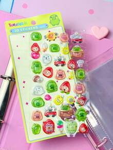 Estos adhesivos en relieve 3D, adhesivos 3D, adhesivos de gemas, adhesivos de cristal, adhesivos decorativos lindos, adhesivos de esponja y adhesivos de plástico vienen en 2 diseños. Se pueden usar para hacer álbumes de pegatinas, cuadernos, refrigeradores e incluso decorar tus propias fundas de teléfono. - Multicolor - Ver 15