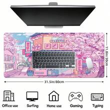 1 tấm lót bàn anime siêu mịn - Tấm lót bàn anime dễ thương - Tấm lót bàn chơi game và xem phim cỡ lớn với thiết kế quán cà phê mèo đáng yêu và hoa anh đào hồng, đế cao su chống trượt cho máy tính, laptop, bàn phím và chuột - Hoàn hảo cho người hâm mộ anime và trang trí văn phòng tại nhà, Kích thước: 15.7*35.4 inch (40*90cm) Phụ kiện bàn làm việc Phụ kiện bàn làm việc Văn phòng phẩm Phụ kiện văn phòng Tấm lót chuột Tấm lót chuột cho bàn học Tấm lót chuột cho bàn làm việc Trang trí bàn làm việc - A - Xem 7