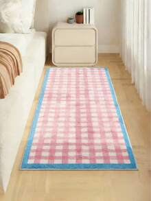 1pc Soft Faux Wool Rug, Rectangular Plaid Pattern Rug, Fluffy & Soft, Suitable For Bedroom, Can Be Used As Decorative Rug, Bedside Home Decor Rug, Washable, Home Decor Faux Wool Rug, Holiday Decor Rug - Multicolor - View 4