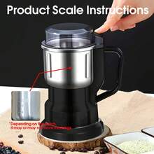 Electric Coffee Grinder, Suitable For Coffee Beans, Spices And Grains, One-Touch Portable Stainless Steel High-Power Grinder, Stainless Steel Small Household Grain Grinder, Kitchen Cooking Wall-Mounted Grinder - EU E Type Plug(220-240V) - View 13