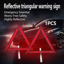 1pc High Reflective Foldable Car Triangle Warning Sign - Vehicle Emergency Tripod, Auto Safety Marker For Road Breakdown, Car Accessory, Car Accessory, Car, Car Essential, Auto - Multicolor - View 3