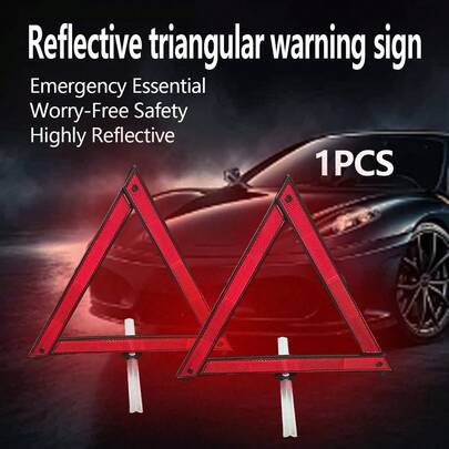 1pc High Reflective Foldable Car Warning Triangle - Roadside Safety Tripod, Car Accident Breakdown Emergency Sign, Auto Accessories, Car Essential