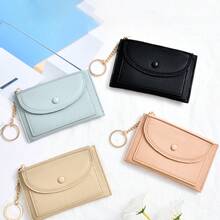 Women's Coin Purse Card Holder Commuter Wallet Credit Card Case Key Chain Pouch Synthetic Leather License Holder Double-Sided Fashion Coin Wallet Card Holder Slim For Women Money Wallet Mini Wallet Purse Wallet Small Wallet Wallet Keychain Card Wallet Key Holder Fairycore - Multicolor - View 1