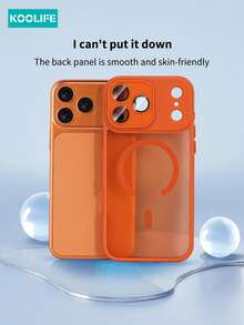 Koolife 2pcs Phone Case + Dust Plug Set: [1pc Magnetic Protective Phone Case, 1pc Rhinestone Butterfly Dust Plug], Built-In Lens Protector, PC+TPU, Wireless Charging Compatible, Matte Texture, Full Coverage Shockproof, Compatible With Apple11/11pro/11promx/12/12pro/12promax/13/13Pro/13ProMax/14/14Pro/14ProMax/14 Plus/15/15 Plus/15Pro/15ProMax/16/16Pro/16ProMax/16e/17/17Pro/17ProMax/17Air - Orange + Butterfly Accessories - View 8