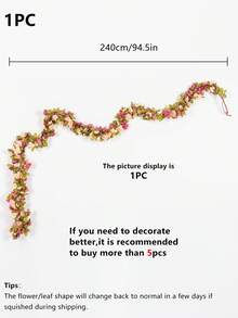 1/4pcs Artificial Rose Vine, Decorative Floral Garland For Home, Dining Table, Bedroom, Wedding Venue, Garden, Valentine's Day Gift - Multicolor - View 6