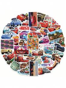 Disney 50PCS Officially Licensed Cars Waterproof Stickers Cartoon Sticker Decor For Water Bottles Laptop Bumper Bedroom Wardrobe Car Skateboard Computer Phone Hard Hat Car And Decals Perfect For Birthdays Easter Baskets Stocking Stuffers And Party Favors - DSN-019 - 查看 7