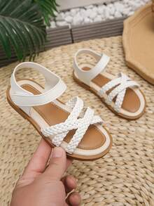 Bộ sưu tập thời trang mùa mới | Dép xăng đan cơ bản dành cho trẻ em unisex | Thiết kế khóa dán tiện lợi, thoải mái như trên mây | Người bạn đồng hành lý tưởng cho trường học, bãi biển, biểu diễn và các hoạt động hàng ngày! - trắng - Xem 4