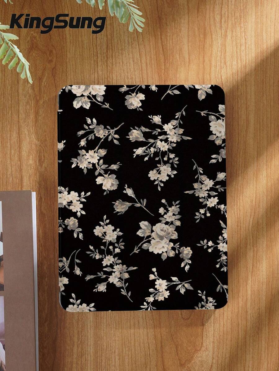 Kingsung Ốp máy tính bảng họa tiết hoa phong cách cổ điển, tương thích với iPad 9.7/10.2/10.5/10.9/12.9/Pro 11, thế hệ thứ 10, tương thích với Samsung Galaxy Tab S6 Lite 10.4 inch, tương thích với Kindle Paperwhite thế hệ thứ 12 2024, Kindle (thế hệ thứ 11) phiên bản 2022, mềm mại và chống rơi vỡ, chân đế thông minh/tự động bật/tắt màn hình.