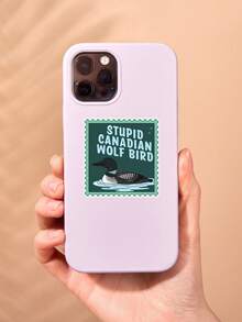 Stupid Canadian Wolf Bird Waterproof Sticker - Funny Hockey Romance Bookish Decal, Laptop & Water Bottle Aesthetic Sticker,Stupid Canadian Wolf Bird Loon Decal For Hockey Romance Fans & Book Lovers, Waterproof Vinyl - Multicolor - View 3