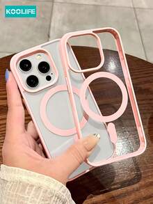 Koolife 2pcs Phone Case + Dust Plug Set: [1-Piece Color-Block Magnetic Phone Case + 1-Piece Rhinestone Butterfly Dust Plug], PC+TPU, Wireless Charging Compatible, Slim Thin, Matte Finish, Full Coverage Shockproof, Compatible With Apple 11/11pro/11promx/12/12pro/12promax/13/13Pro/13ProMax/14/14Pro/14ProMax/14 Plus/15/15 Plus/15Pro/15ProMax/16/16Pro/16ProMax/16e/17/17Pro/17ProMax/17Air - Pink - View 5