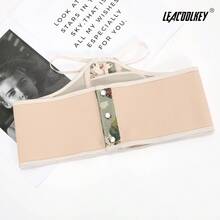 LEACOOLKEY Women Floral Corset Belt Lace-Up Tied Waspie Wide Waist Belt Renaissance Costume Corset Belt - 彩色 - 查看 5