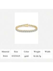MDFUN Vòng tay tennis cổ điển mạ vàng 14K đính đá Cubic Zirconia 6mm | Vòng tay vàng dành cho nam - Vàng - Xem 9