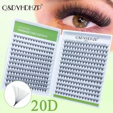 500 piezas de extensiones de pestañas premontadas, 3D/6D/9D/10D/20D/30D, longitud mixta de 8-15mm, rizo D, puntas afiladas, extensiones de pestañas esponjosas premontadas hechas a mano - D - Ver 20