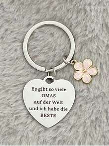 母亲节礼物个性化钥匙扣，送给最棒奶奶的母亲节礼物，奶奶生日礼物标语，休闲派对可爱街头优雅锌合金母亲节 - 銀色 - 查看 3