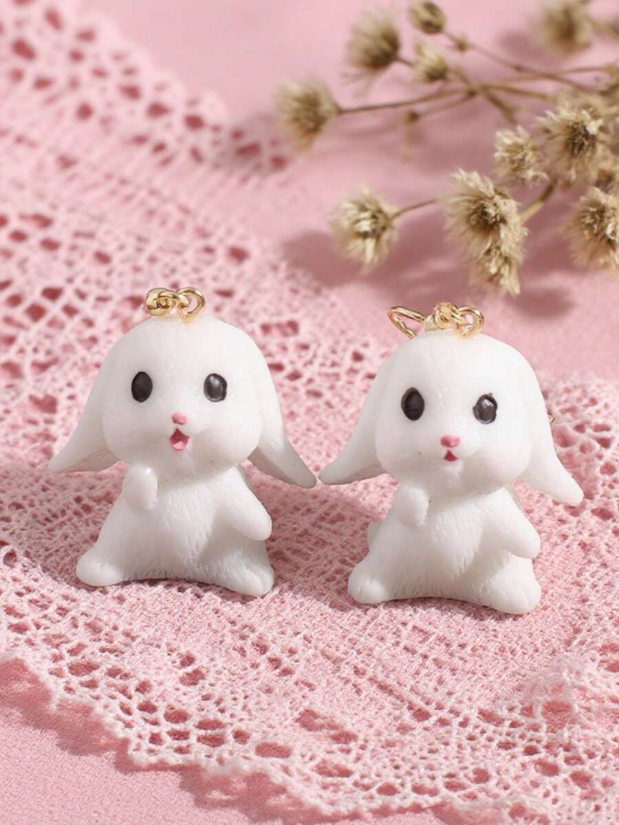 1 Pair Cute Rabbit Resin Earrings, Suitable For Women's Daily Wear And Easter - Rabbit Earrings - View 1
