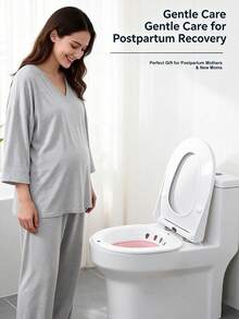 1pc Foldable Portable Postpartum Sitz Bath Tub, Suitable For Postpartum Mothers, New Moms, Pregnant Women, Can Relieve Hemorrhoids, Perineal Cleaning And Postpartum Recovery, Daily Bathroom Accessory, Reusable Travel Sitz Bath, Valentine's Day Gift For Her, Bathroom Supplies - Pink - View 10