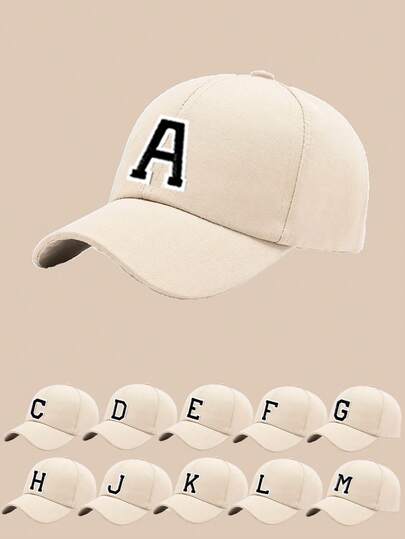 1pc Kids' 26 Letter Baseball Cap, Gold Thread Embroidered Letter Design, Korean Fashion Stylish Hip Hop Hat For Boys & Girls Sun Protection