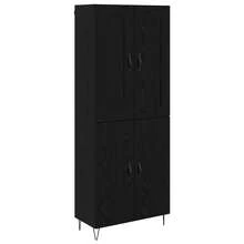 vidaXL Highboard In Schwarzeichen-Optik, 69,5 X 34 X 180 Cm, Holzwerkstoff - Schwarz - Übersicht 2