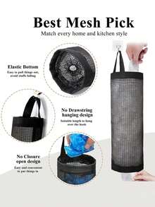 1/2/3 Piezas Soporte de pared para bolsas de compra del hogar, dispensador colgante de bolsas de plástico, organizador de bolsas de basura de cocina - Multicolor - Ver 7